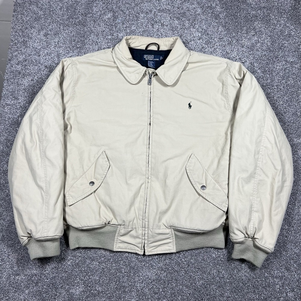 Vintage 90s Polo Ralph Lauren Blackwatch Plaid Quilted Lined Bomber Harrington L - Picture 2 of 10